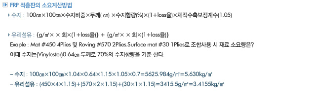 적층판의 소요계산방법